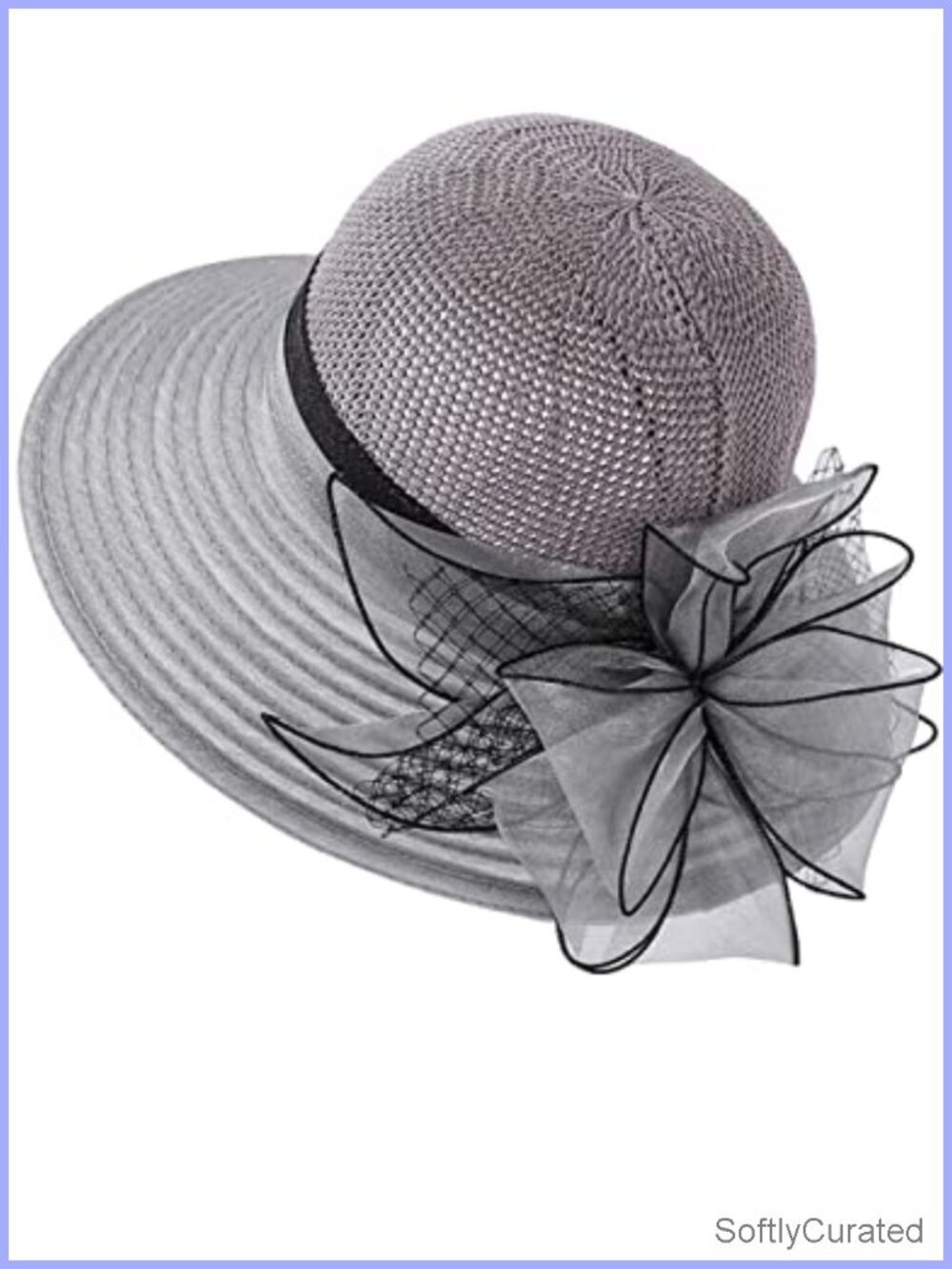 Organza Kentucky Derby Hat Fascinator Bucket Bowler for Tea Party Wedding
